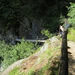 wieder wird die kleine Schlucht wie schon die anderen davor, über eine Holzbrücke überwunden