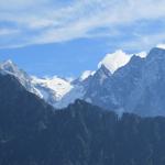 Ago di Sciora. Sciora Dadent, Cima della Bondasca mit Gletscher, Pizzi Gemelli und Pizzo Cengalo