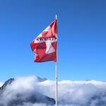 die Schweizer Fahne, weht stolz in den Wind
