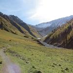 von der Alp Trupchun blicken wir in das Talende und zur Grenze nach Italien