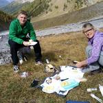 auf der Alp Trupchun legen wir die Mittagspause ein