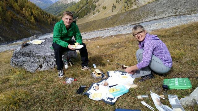 auf der Alp Trupchun legen wir die Mittagspause ein