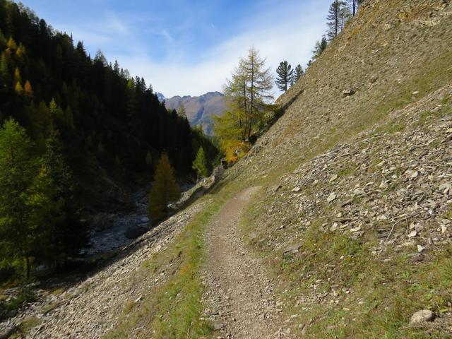 am Talboden angelangt, wenden wir uns...