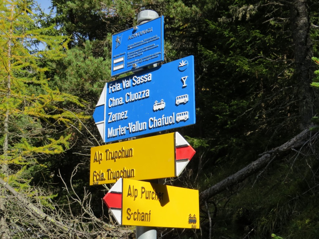 ...bei der Weggabelung Punkt 1877 m.ü.M. nach links..