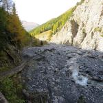 ..und überqueren auf einer Holzbrücke die Ova da Trupchun