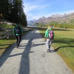 am Ortsende von Sils-Maria biegen wir links ab Richtung Silsersee