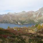 auf der anderen Seeseite des Silsersee, erkennen wir den Piz Lunghin (den wir auch schon besucht haben)