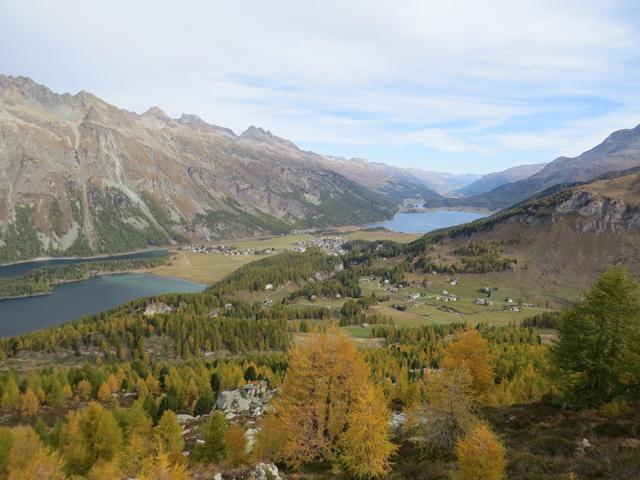 die Aussicht traumhaft. Zwischen dem Silsersee und Silvaplanersee liegt Sils-Maria