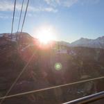 mit der Seilbahn fahren wir hinauf nach Turren
