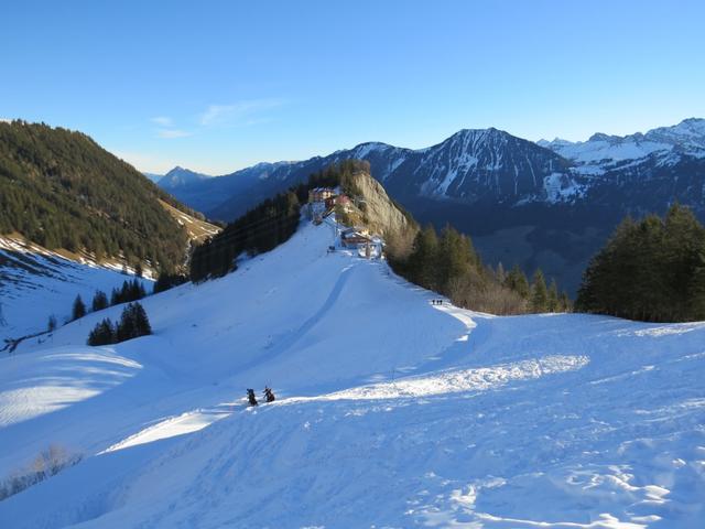 wir blicken zurück zur Bergstation Turren