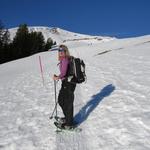 ... der Schneeschuhpfad nach links