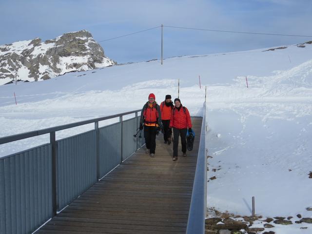 wir folgen dem Winterwanderweg zum Dörfli, und laufen am Panoramalift vorbei