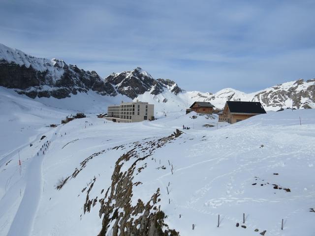 Blick zurück nach Melchsee-Frutt mit seinen Hotels