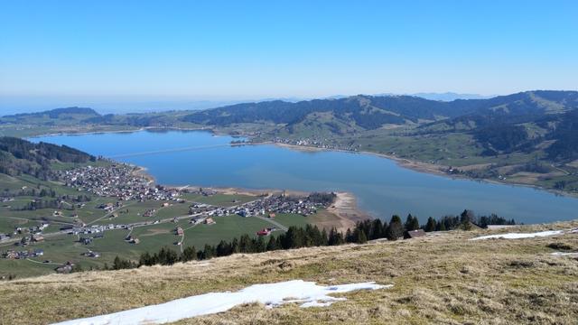 mit jedem Höhenmeter wird die Aussicht auf den Sihlsee imposanter und eindrucksvoller