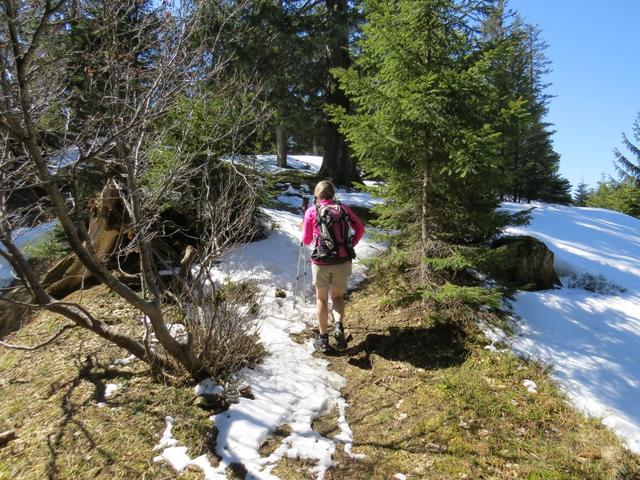 erleichtert, den vereisten Hang gemeistert zu haben, folgen wir dem schmalen Grat hinauf zum langgezogenen...