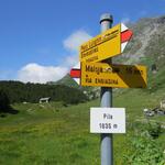 über eine breite Alpstrasse erreichen wir Pila 1835 m.ü.M.