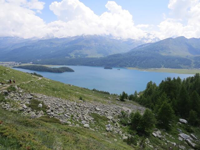 der Blick auf den Silsersee wird immer gewaltiger