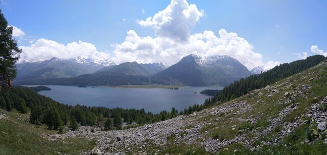 schönes Breitbildfoto mit Blick auf den Silsersee. Bei Breitbildfotos nach dem anklicken, immer noch auf Vollgrösse klicken