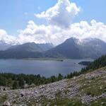 schönes Breitbildfoto mit Blick auf den Silsersee. Bei Breitbildfotos nach dem anklicken, immer noch auf Vollgrösse klicken