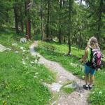 weiter geht es über diesen wunderschönen Wanderweg Richtung Sils