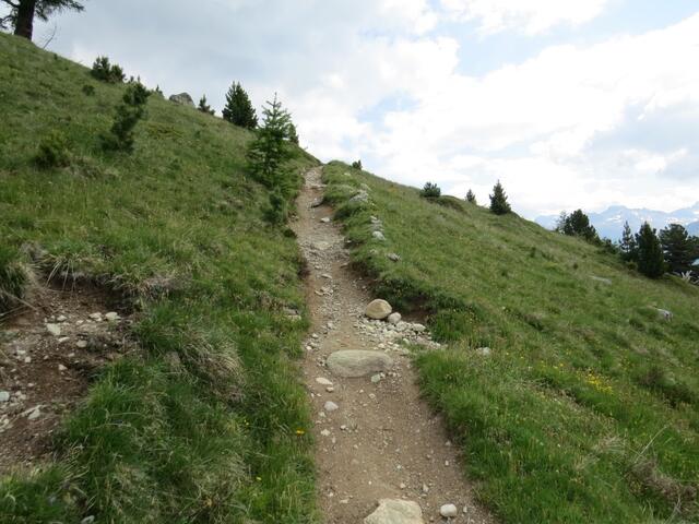 der Wanderweg führt über ein paar Serpentinen wieder aufwärts