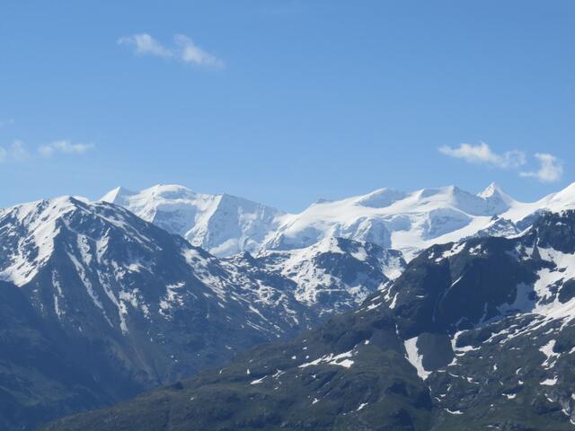 Blick zum Piz Palü, Piz Spinas, Bellavista und Piz Zupo`