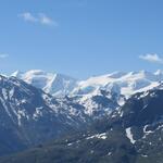 Blick zum Piz Palü, Piz Spinas, Bellavista und Piz Zupo`