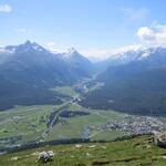 nochmals betrachten wir die wunderschöne Aussicht auf Celerina, Pontresina und das Val Bernina