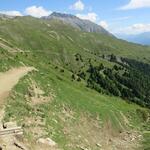 vorbei an der nächsten Weggabelung Punkt 2387 m.ü.M. wandern wir weiter ostwärts