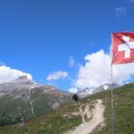 wir geniessen nicht nur das Essen, sondern auch die Aussicht auf den Piz Padella...