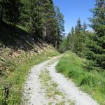 bei Punkt 1872 m.ü.M. wird der Wanderweg zu einer breiten Alpenstrasse