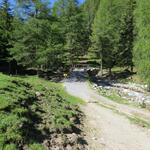 wir erreichen am Ende des Weges die Weggabelung auf 1793 m.ü.M...