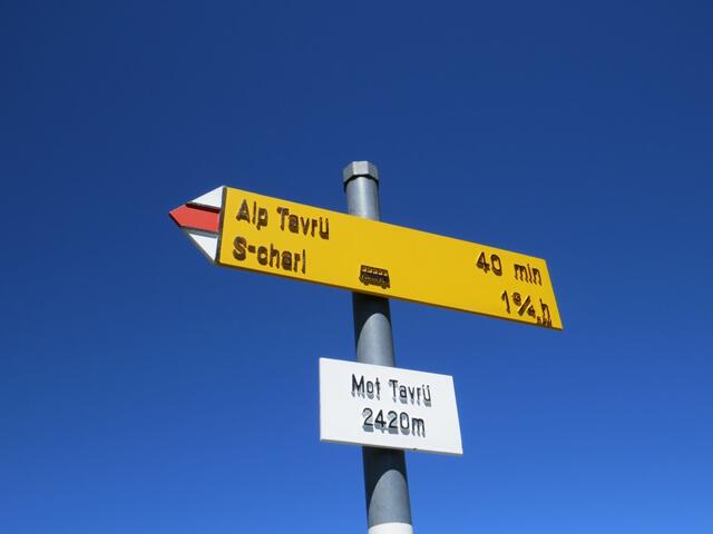 Wegweiser auf dem Mot Tavrü