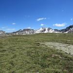 schliesslich erreichen wir schweissgebadet die Fuorcla Chamuera 2790 m.ü.M., über die der Wind pfeift