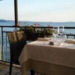 direkt am Lago di Bolsena gelegen, geniessen wir das Nachtessen