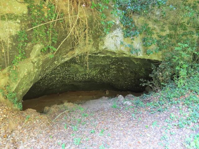 von den Etrusker aus dem Tuffstein herausgeschlagene Höhlen sind ersichtlich