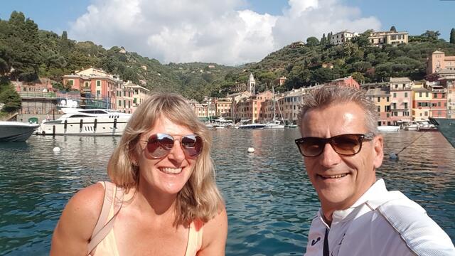 Erinnerungsfoto aufgenommen in Portofino