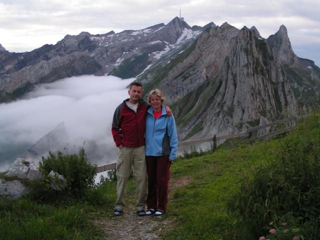 Erinnerungsfoto aufgenommen beim Berggasthaus Schäfler