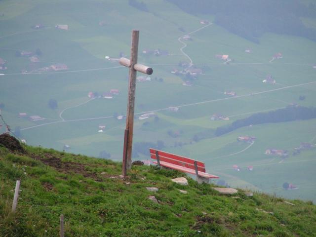 Aussichtsbank ohne Kühe