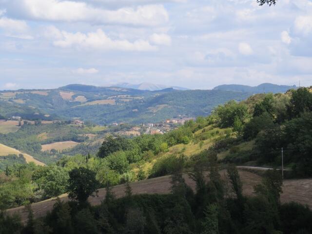 am Horizont erkennen wir den Monte Subasio bei Assisi