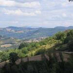 am Horizont erkennen wir den Monte Subasio bei Assisi