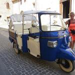 mit dieser stretch Variante einer Vespa, könnten wir wieder nach Assisi zurückfahren