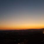 während dem Nachtessen geniessen wir diesen traumhaften Sonnenuntergang und die schön beleuchtete Basilika San Francesco