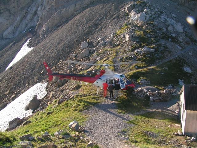 Helikopter auf dem Rotsteinpass