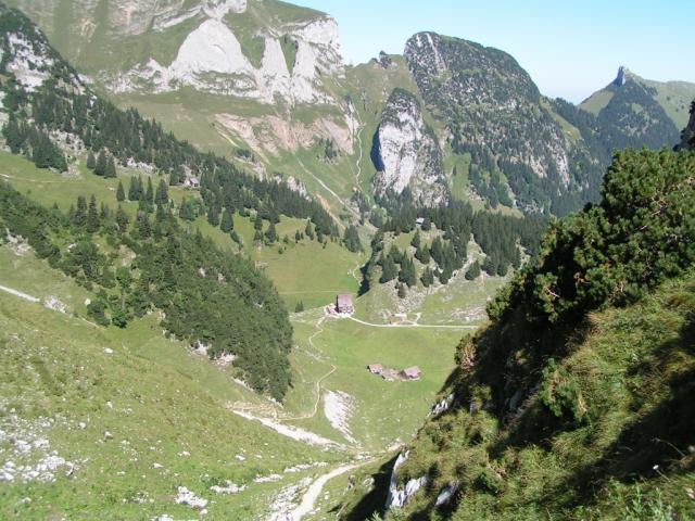 Blick von der Saxer Lücke hinunter nach Bollenwees