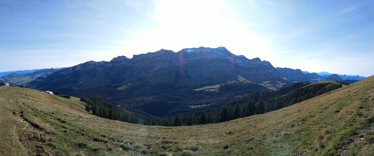 vom Kronberg aus, geniesst man eine sehr schöne Aussicht auf das Säntismassiv...