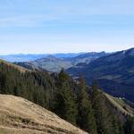 über das Weissbachtal und Weissbad blicken wir Richtung Hoher Kasten