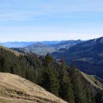 über das Weissbachtal und Weissbad blicken wir Richtung Hoher Kasten