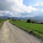 auf diesem Höhenrücken, mit traumhafter Aussicht, biegt der Wanderweg nun ins Tal hinunter