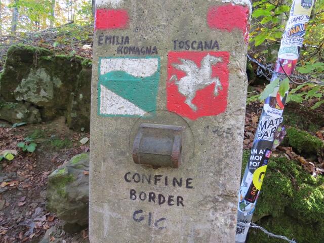 die Grenze zwischen der Emilia-Romagna und der Toscana